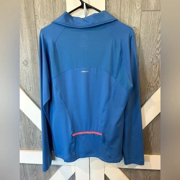 208. Adidas blue CLIMA365 active jacket Sz L. - Picture 3 of 3